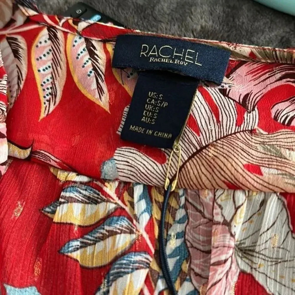 Rachel rachel ROY Wrap Cropped Blouse Size Small NWT Red - Picture 3 of 4